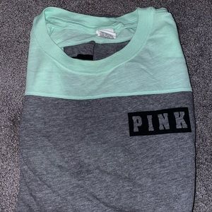 PINK Long Sleeve Cut-Out Back Tee